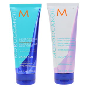 Moroccanoil Blonde Perfecting Purple Shampoo 6.7 oz & Blonde Perfecting Purple Conditioner 6 oz Combo Pack