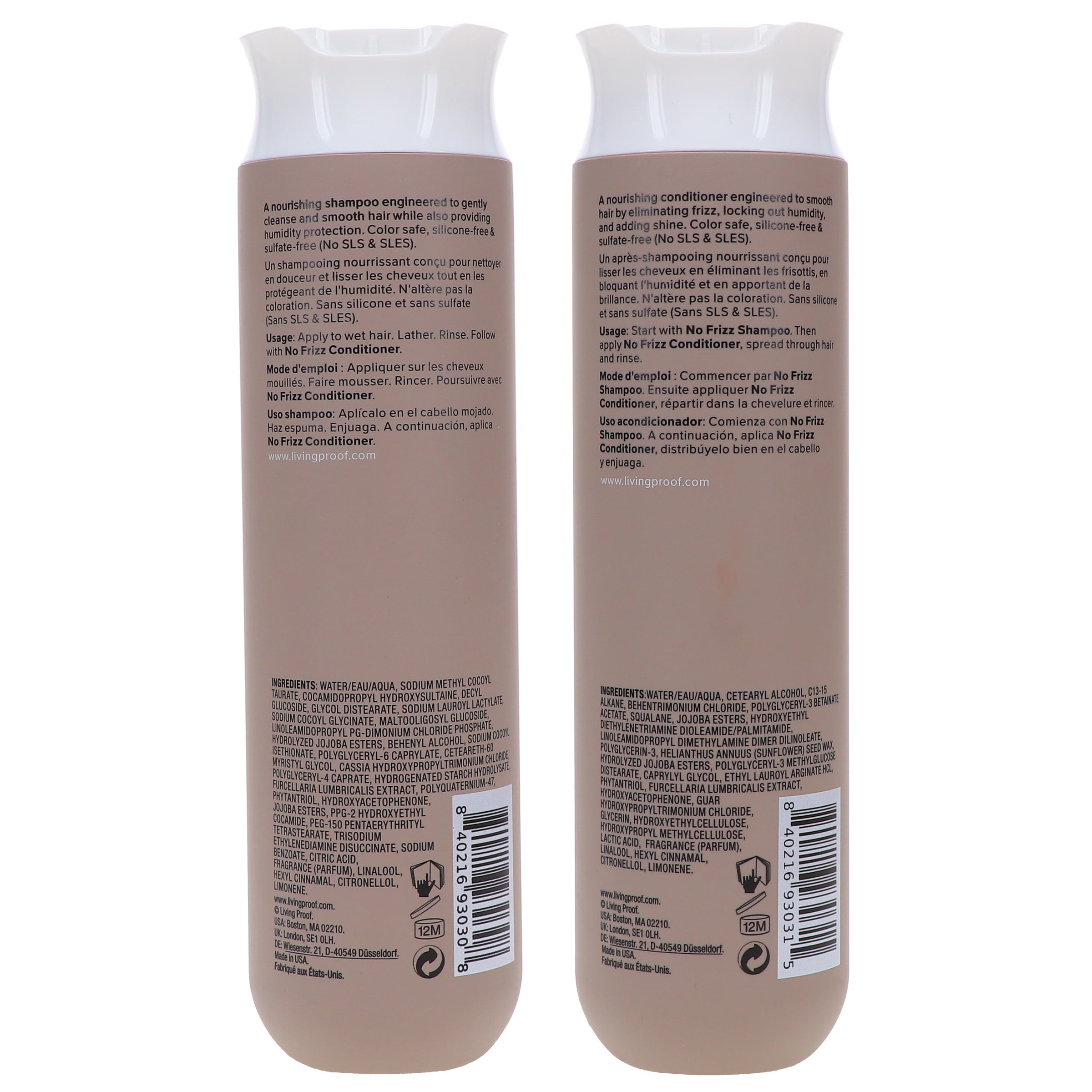 Living Proof No Frizz Shampoo 8 oz & No Frizz Conditioner 8 oz Combo Pack - Image 4